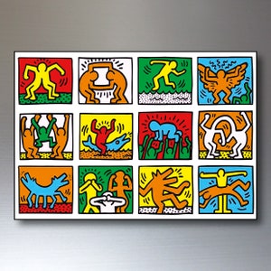 Fridge Magnets set of 8 Keith Haring painting street art decorative fridge magnets zdjęcie 8