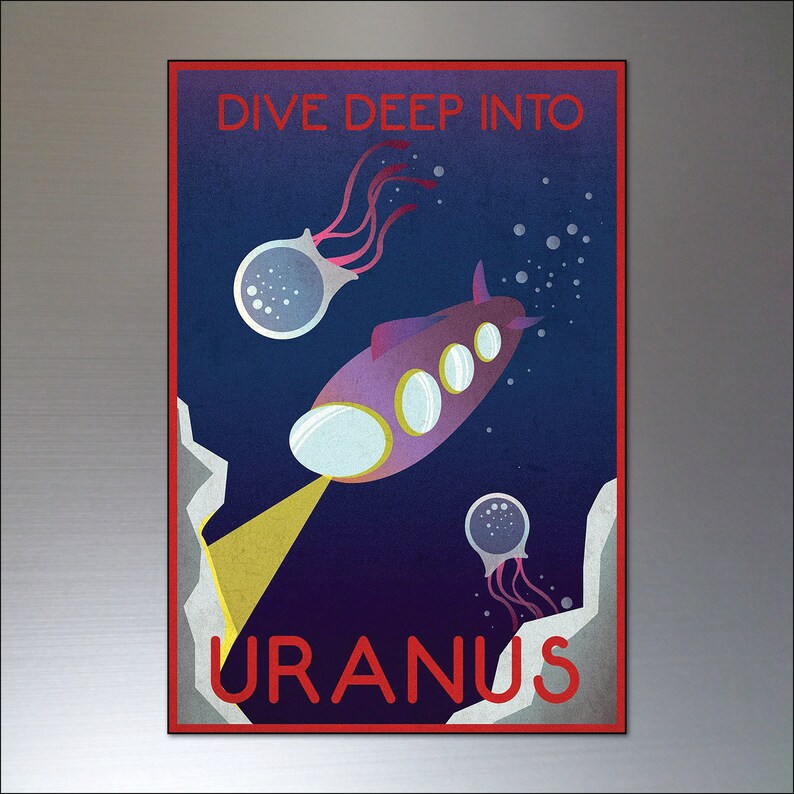 Posters rétro vintage voyages dans l'espace du milieu du siècle, aimants pour réfrigérateur, lot de 8 n5 image 5