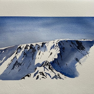 Striding Edge a febbraio - acquerello originale firmato