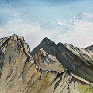 The Cuillin Ridge of Skye - original signiertes Aquarell