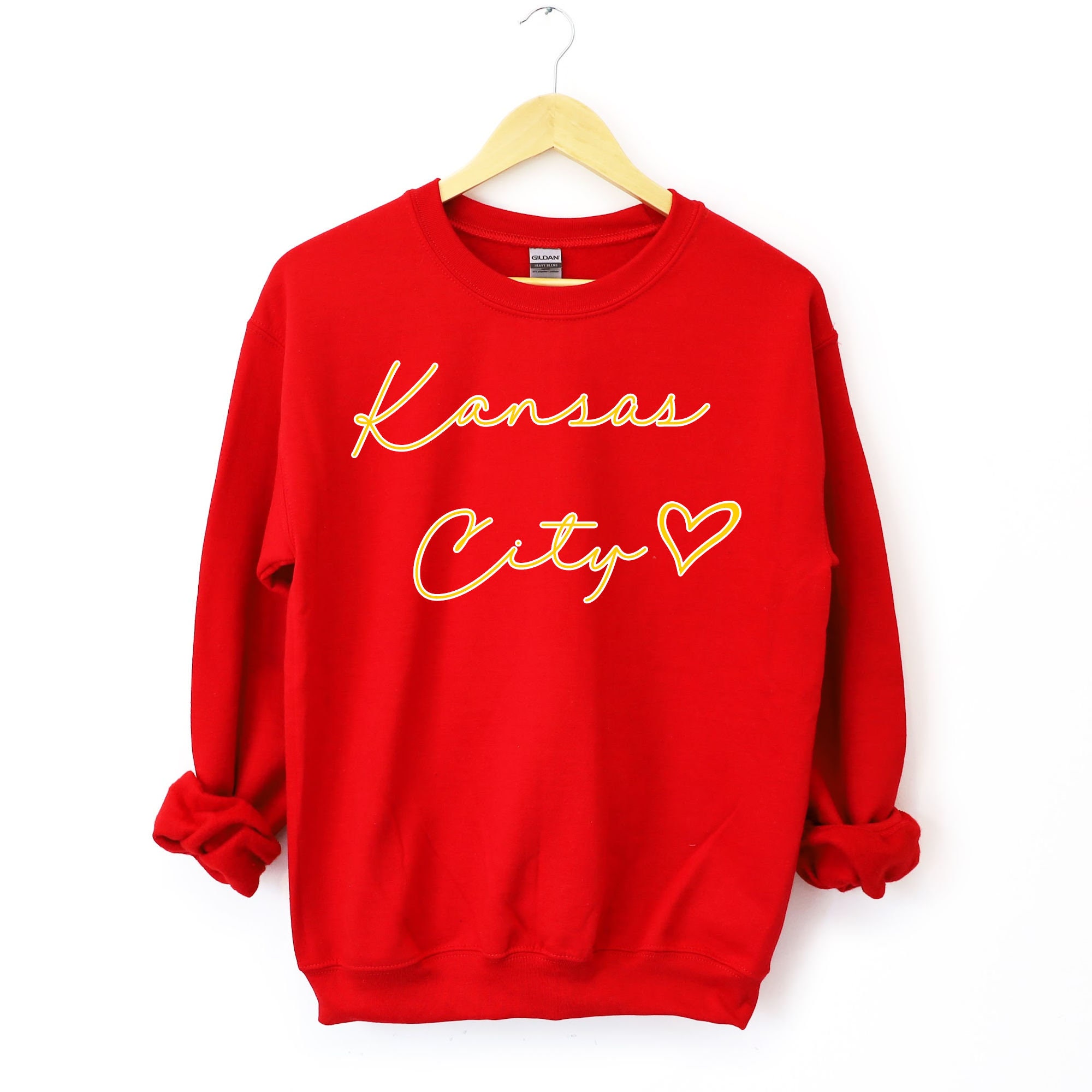 Kansas City Chiefs Retro Heart Vintage style Sweatshirt, kc Football Sweatshirt