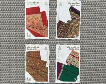 Thailand Traditional Textiles Stamp 1991 Set of 4 | Vintage Thai stamp