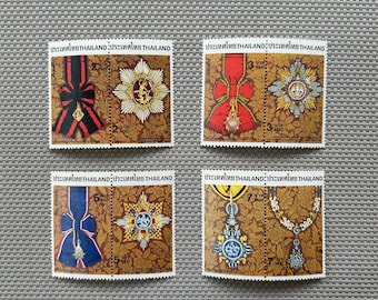 Thailand Decorations Stamps 1988 (2nd Series) | Thai Honors Commemorative Set | Vintage Stamp Collection