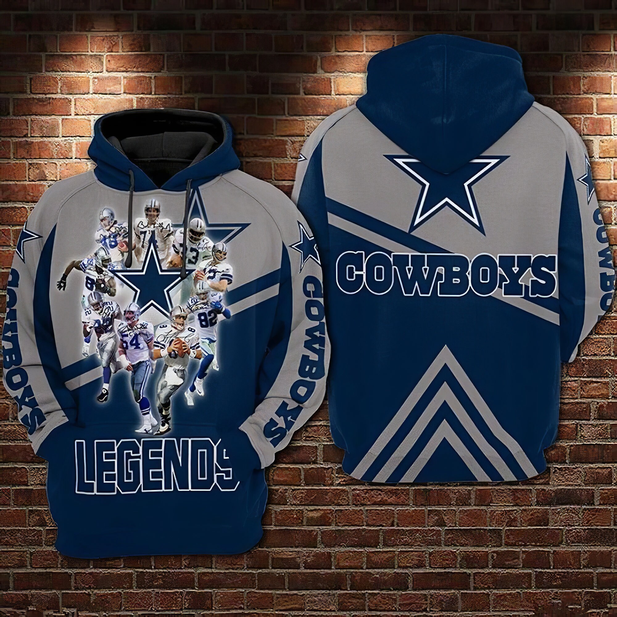 Dallas Cowboys NFL Unisex Hoodie Design Custom 3D Zip Hoodie Etsy