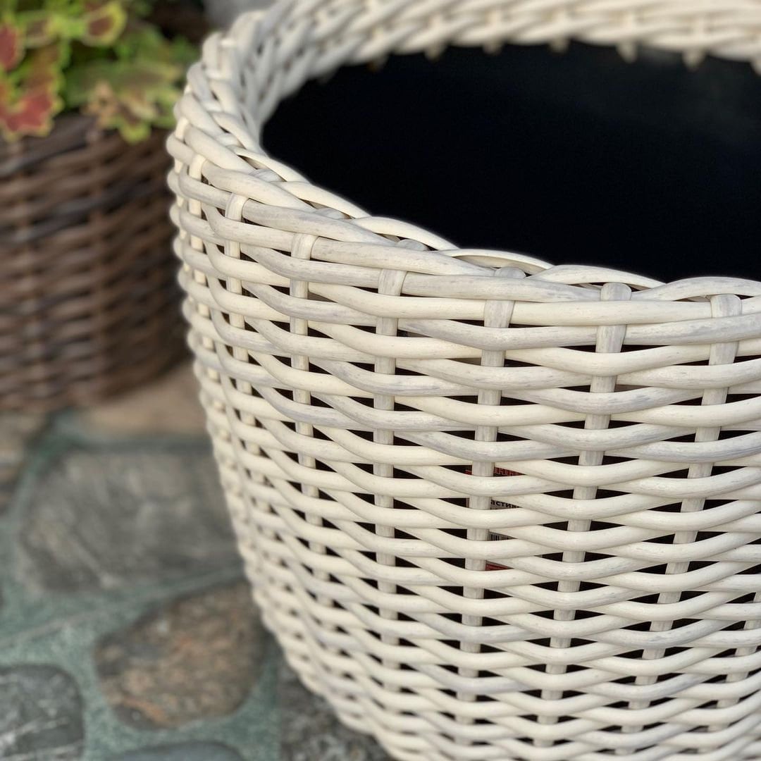 Big wicker pot for plants wicker flower pot beige floral Etsy