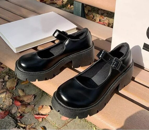 Vintage jaren '90 Platform Mary Jane Chunky Sandal Boots // Platform Hakken // Club Kid Raver Schoenen // Platform Sneakers // Chunky Heels Schoenen damesschoenen Mary Janes 