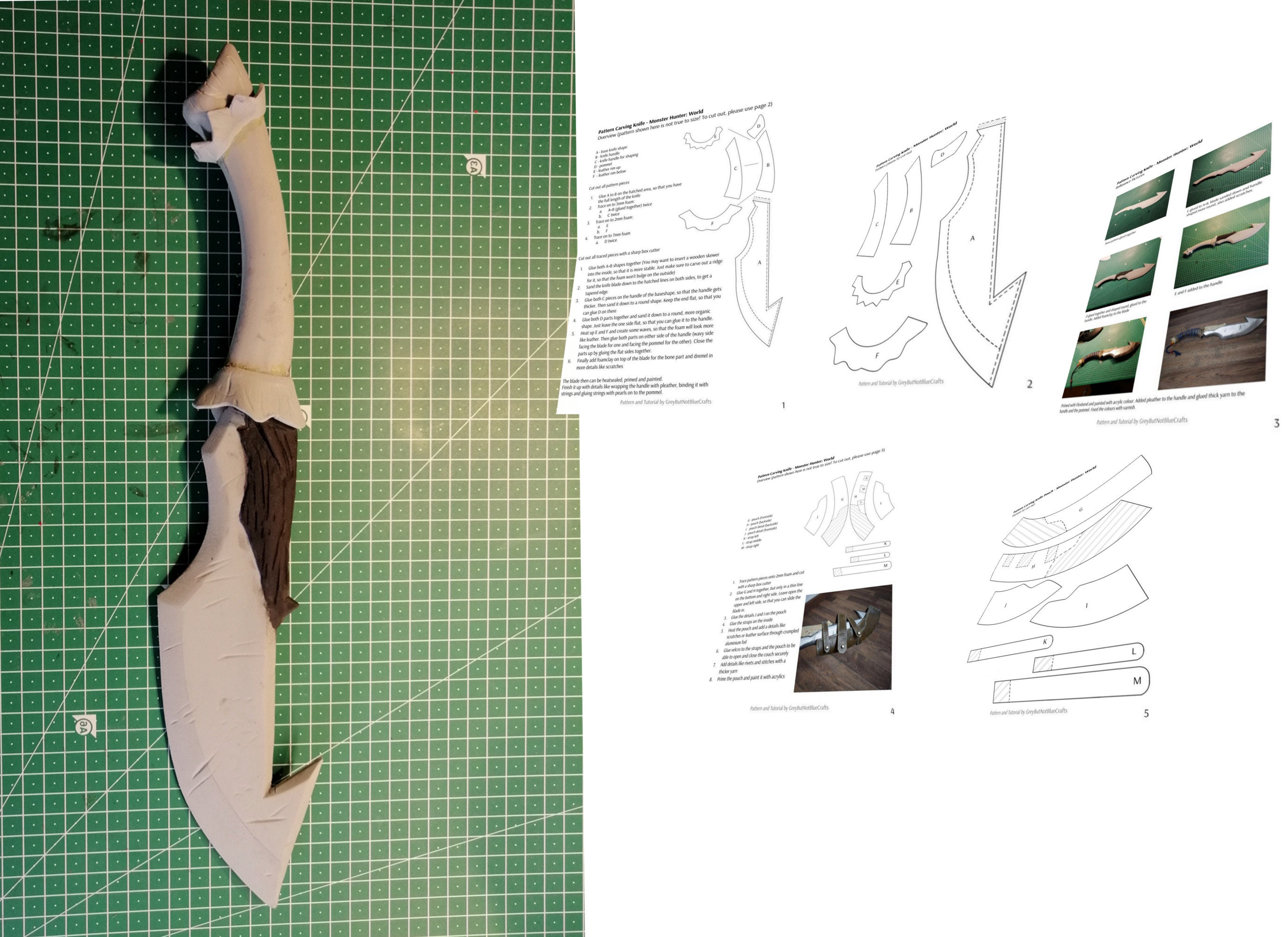 Carving Knife Monster Hunter World inspired Pattern & Etsy France