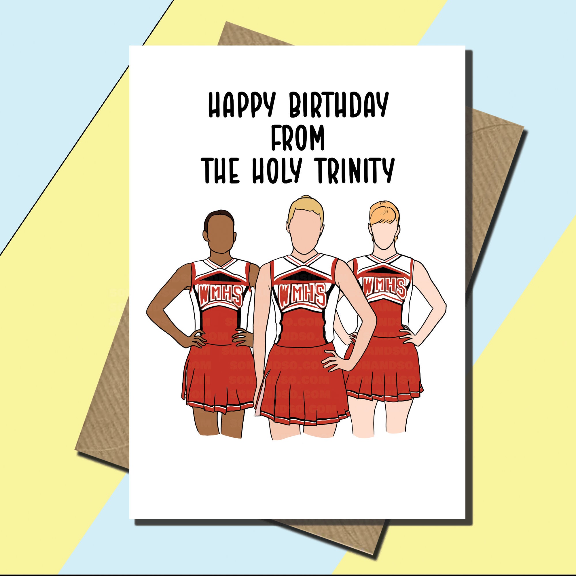 Glee Inspired Card Birthday Card the Unholy Trinity - Etsy