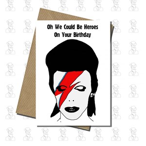 David Bowie Fan Art - Bowie Birthday Card - Heroes - Music Icons - Birthday Card - Music Card - All Occasions