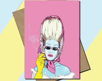 Juno Birch - Stunning - Drag Queen - LGBTQ - Gay -  Celebrate - UK Drag - Trans - Birthday Card - With Or Without Text - All Occasions Card