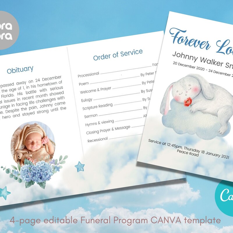 Infant Funeral Program - Etsy