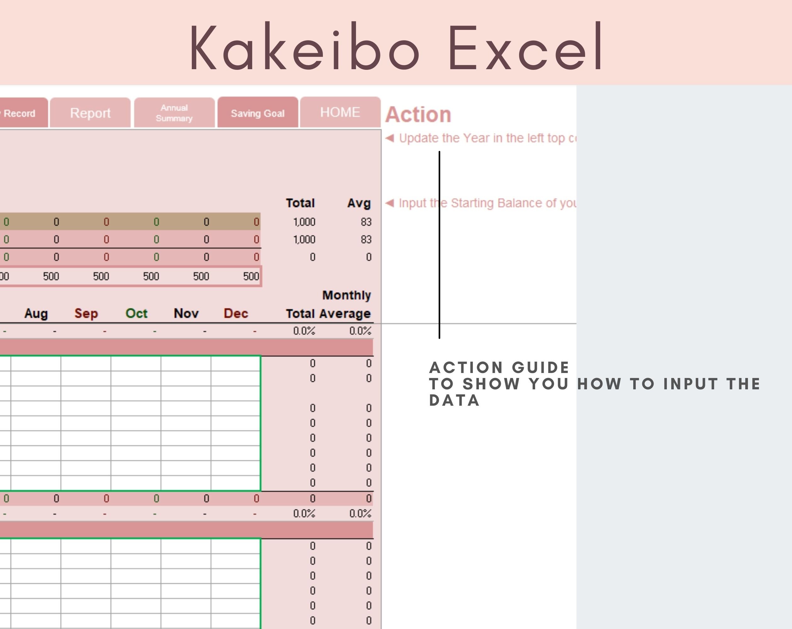 Kakeibo Excel Template Tool Household Budget Planner Expense Saving Kakeibo Excel Template Tool Household Budget Planner Expense Saving