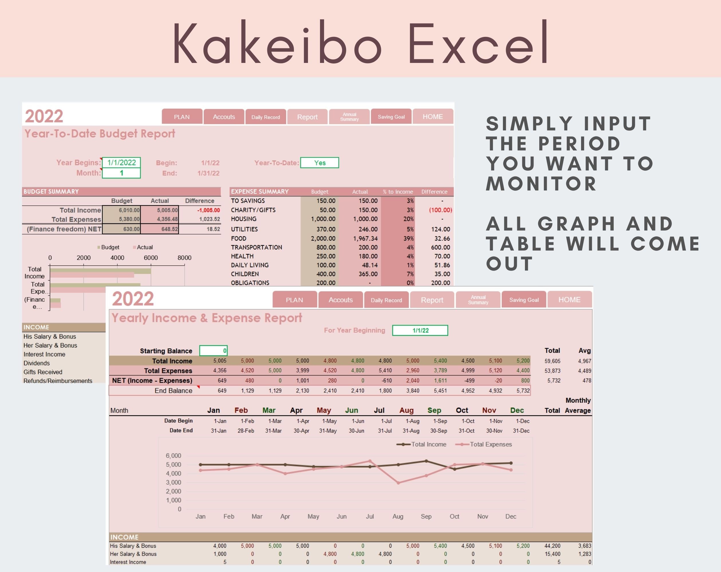 Kakeibo Excel Template Tool Household Budget Planner Expense Saving Kakeibo Excel Template Tool Household Budget Planner Expense Saving