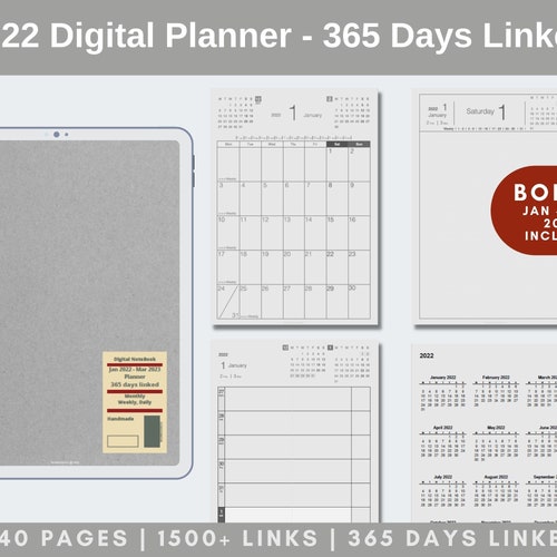 2022 2023 Digital Planner Muji Style Minimalist Monthly Etsy Ireland