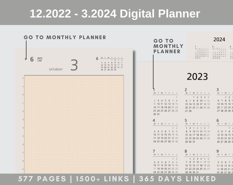 2023 2025 Digital Planner MUJI Style Beige Minimalist Etsy Australia