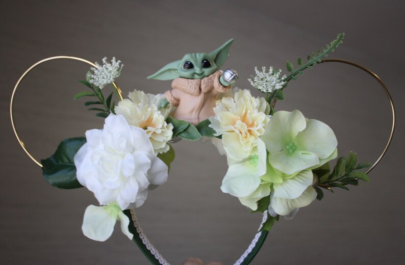 The Child Grogu Baby Yoda Flower Disney Ears Etsy