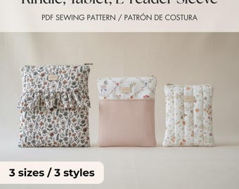 Kindle, E-Reader, Tablet Sleeve PDF Sewing Pattern | | Tutorial de Costura