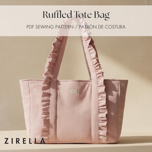 Sac fourre-tout à motif PDF à volants | Bolso con Volantes | Tutoriel DIY Costura Anglais + Español