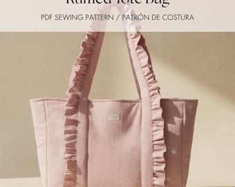 PDF Pattern Ruffle Tote Bag | Bolso con Volantes | Tutorial DIY Costura English + Español