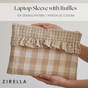 Ruffled Laptop Sleeve Pattern | Patrón de costura funda portátil con volantes