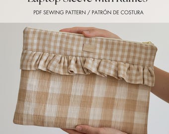 Ruffled Laptop Sleeve Pattern | Patrón de costura funda portátil con volantes