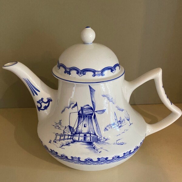 Vintage Teapot Blue and White Compton & Woodhouse