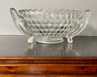 Vintage Glass Bowl Ice Cube Pattern