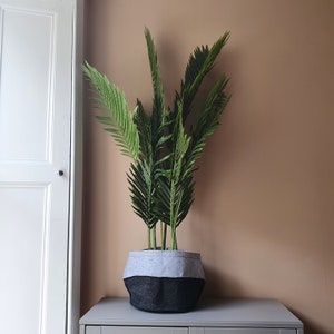 CLOVA XL 30cm felt indoor plant pot cover for 24cm inner pots | planter | storage basket | pale grey and anthracite