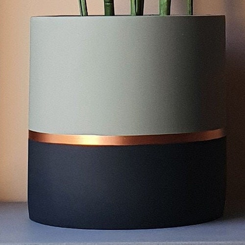 MELROSE 25cm Concrete Indoor Plant Pot Extra Large Planter | Etsy UK