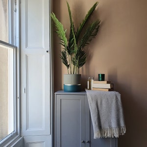MELROSE 25cm Concrete Indoor Plant Pot | Extra Large Planter | Blue ...