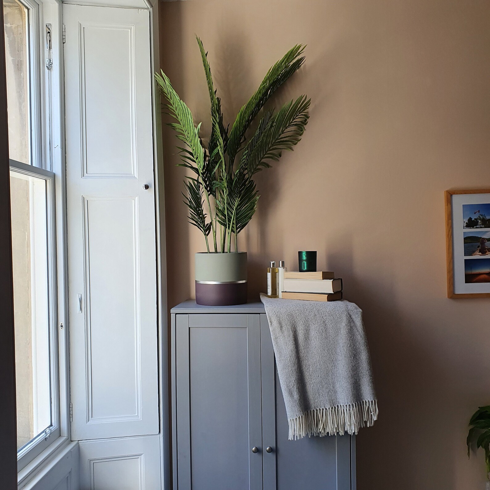 MELROSE 25cm Concrete Indoor Plant Pot | Extra Large Planter | Purple ...
