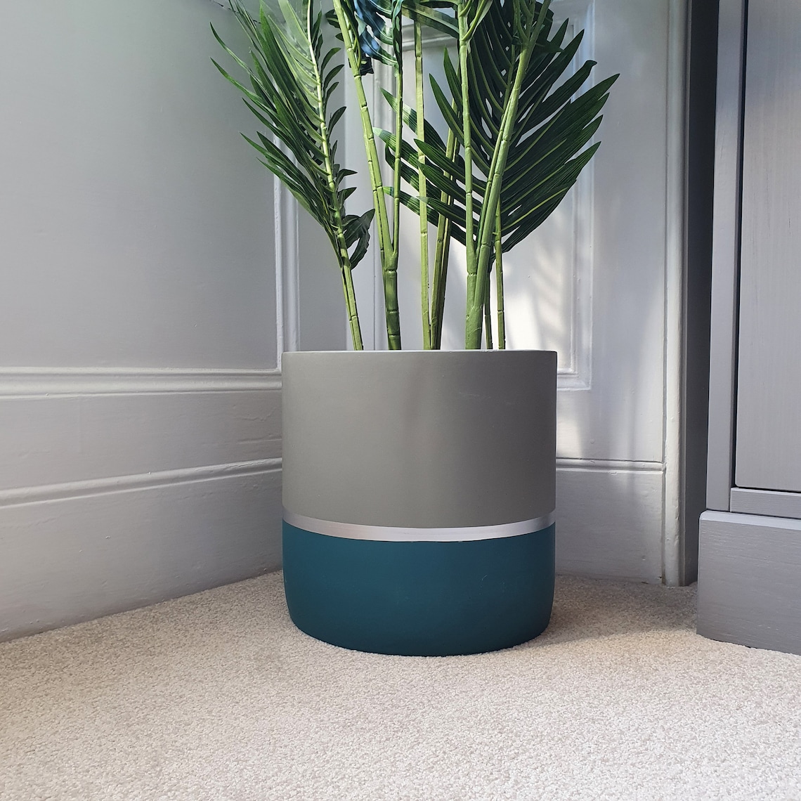 MELROSE 25cm Concrete Indoor Plant Pot Extra Large Planter Etsy UK
