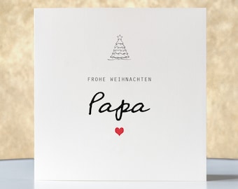Weihnachtskarte, Weihnachtskarte personalisiert, "Frohe Weihnachten Papa", Grußkarte Weihnachten, Klappkarte mit Umschlag