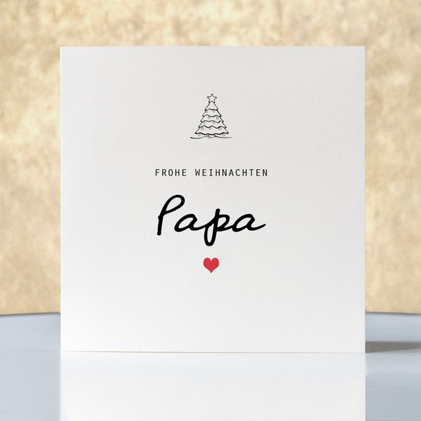 Weihnachtskarte, Weihnachtskarte personalisiert, "Frohe Weihnachten Papa", Grußkarte Weihnachten, Klappkarte mit Umschlag