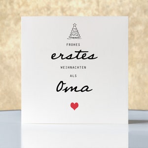 Weihnachtskarte, Weihnachtskarte personalisiert, "Frohes erstes Weihnachten als Oma", Grußkarte Weihnachten, Klappkarte mit Umschlag