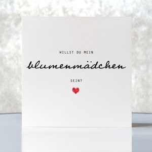 Karte "Willst du mein Blumenmädchen sein?", Hochzeit, Klappkarte quadratisch, Faltkarte 15,5cmx15,5cm,schönster Tag, mit Umschlag