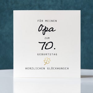 Geburtstagskarte, Klappkarte quadratisch, Opa zum 70. Geburtstag, Faltkarte 15,5x15,5cm
