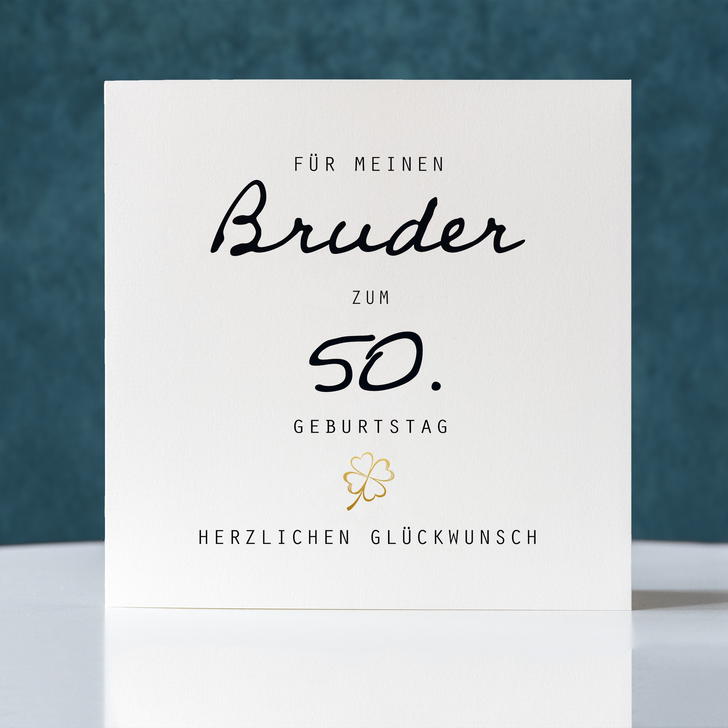 Geburtstagskarte Zum 50. Für Sie – Flora-Alterszahl Design, Blanko Innen, Von Old English Co.