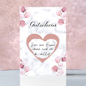 Personalisierte Gutscheinkarte, Rubbelkarte rosa, Geburtstagsgeschenk, Valtentinstagsgeschenk, Geschenk zum Muttertag, inklusive Kuvert