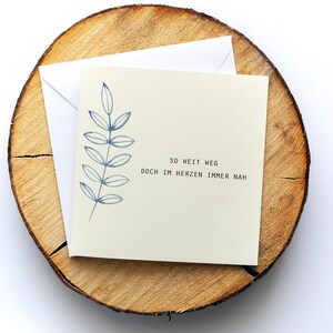 Trauerkarte, Beileidskarte "So weit weg", Motiv "Blume 1", Klappkarte quadratisch, 15,5x15,5cm,mit Umschlag, Karte personalisierbar