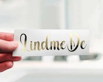 Vinyl Sticker, Glossy Gold, Personalized Name and Lettering, Custom Name Lettering, Personalized Stickers Shop