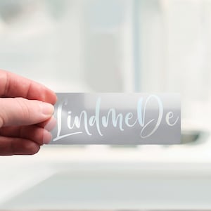Vinyl Sticker Hologramm, Aufkleber personalisiert, Name Schriftzug individuell, Namensbeschriftung, Schriftzug, Firmenaufkleber,