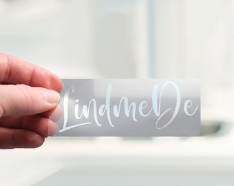 Vinyl sticker hologram, personalized sticker, name lettering individual, name labeling, lettering, company sticker,