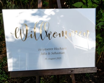 Aufkleber für Willkommensschild, Hochzeit, Taufe, Geburtstag, Henna Night, Verlobung, personalisiert nach deinen Wünschen