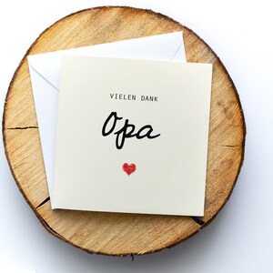 Dankeskarte Opa personalisierbar, "VIELEN DANK", Klappkarte quadratisch, 15,5x15,5cm, mit Umschlag, dankbar sein, Abschiedsgeschenk