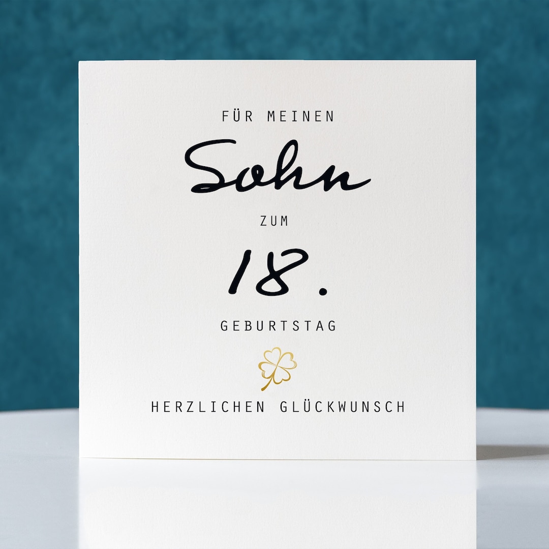 Geburtstagskarte Sohn zum 18.Geburtstag , Klappkarte personalisiert