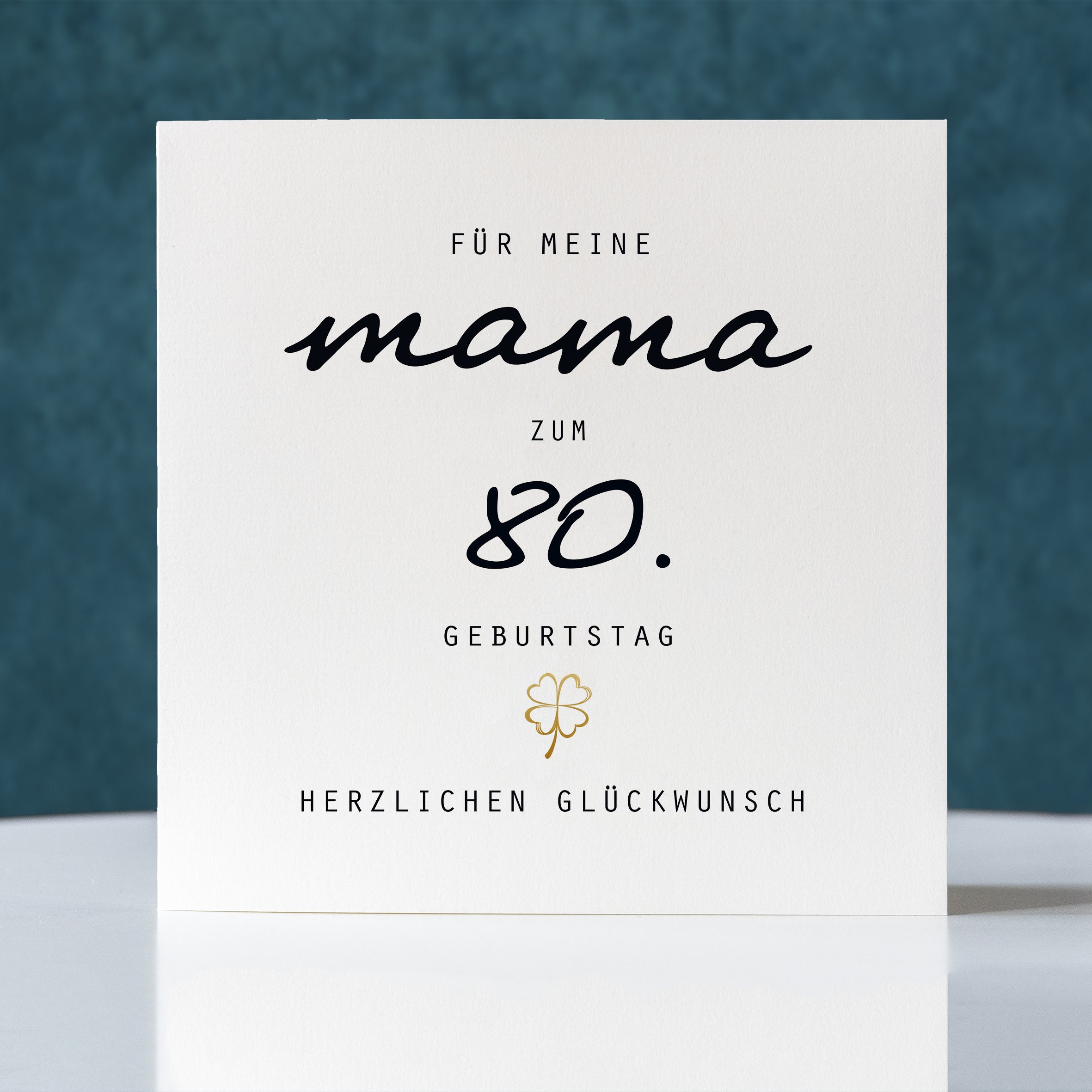 Old English Co. 80. Geburtstagskarte Für Frauen – Blumenkranz Design Für Oma, Mama, Tante