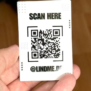 QR Code Sticker wasserfest & spülmaschinenfest mit UV Schutz, Sticker für Geschäft Einzelhandel Café Bar Restaurant , Firmenlogo Aufkleber