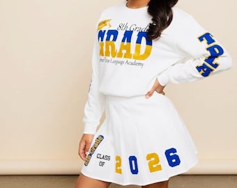 Personalized 8th Grade Graduation Outfit | Class of 2026 Skirt Set