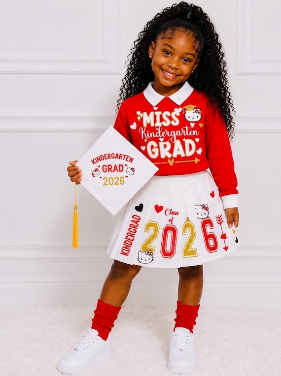 pre k graduation dress ideas Kindergarten Graduation Outfit, Custom Pre K Skirt Set, Class of 2026